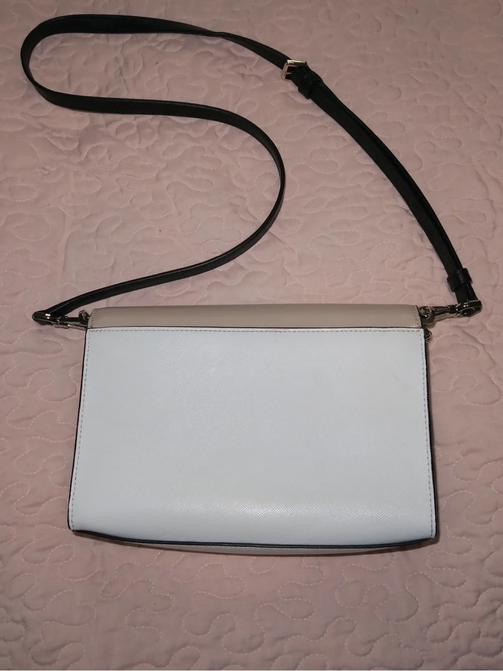 kate spade Two-Tone Cream and White Chain Crossbody Bag